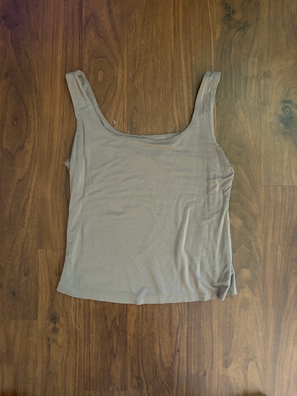 Carly Jean Los Angeles Neutral Taupe Scoop Neck Tank